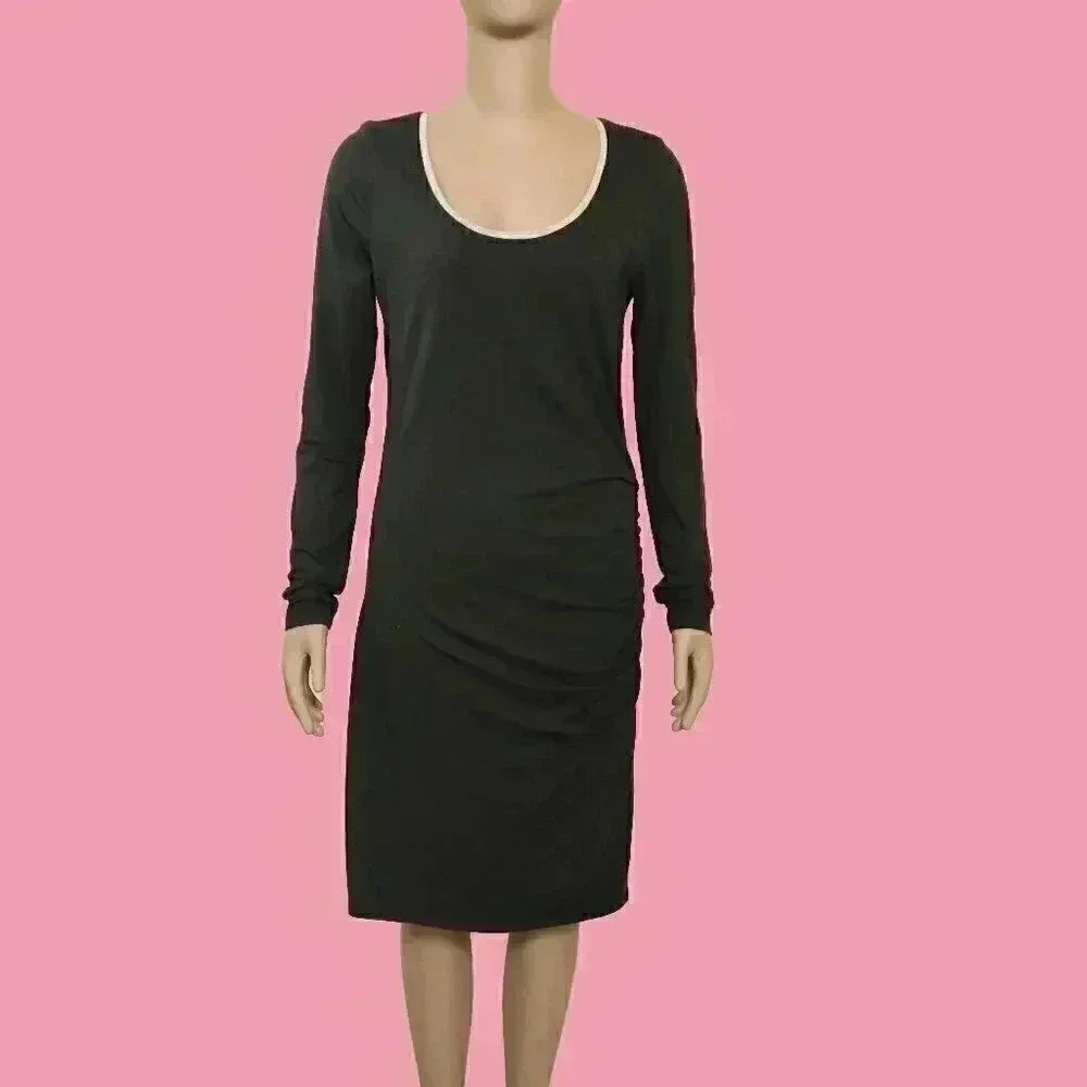 Athleta Athleisure Long Sleeve Bodycon Midi Dress Size Medium Casual Scoop Neck
